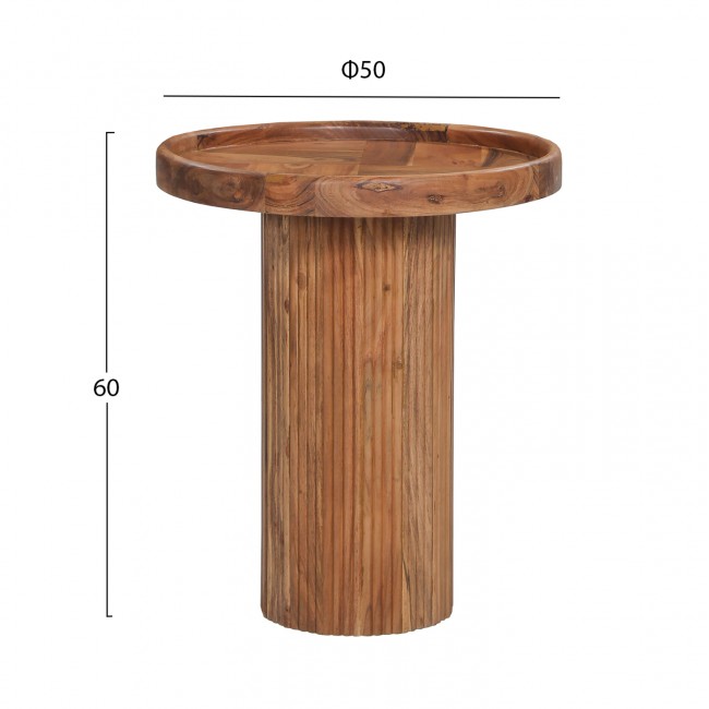 Τραπέζι σαλονιού "RAJJEH" σε χρώμα φυσικό Φ50x60