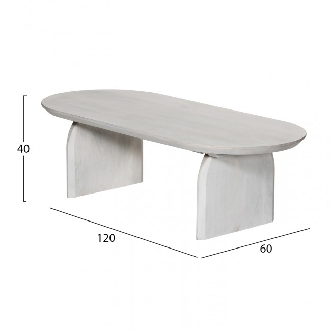 Τραπέζι σαλονιού "HONKY" σε χρώμα λευκό 120x60x40