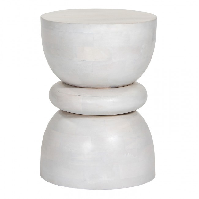 Σκαμπό "COIL" από ξύλο σε χρώμα λευκό Φ35x51