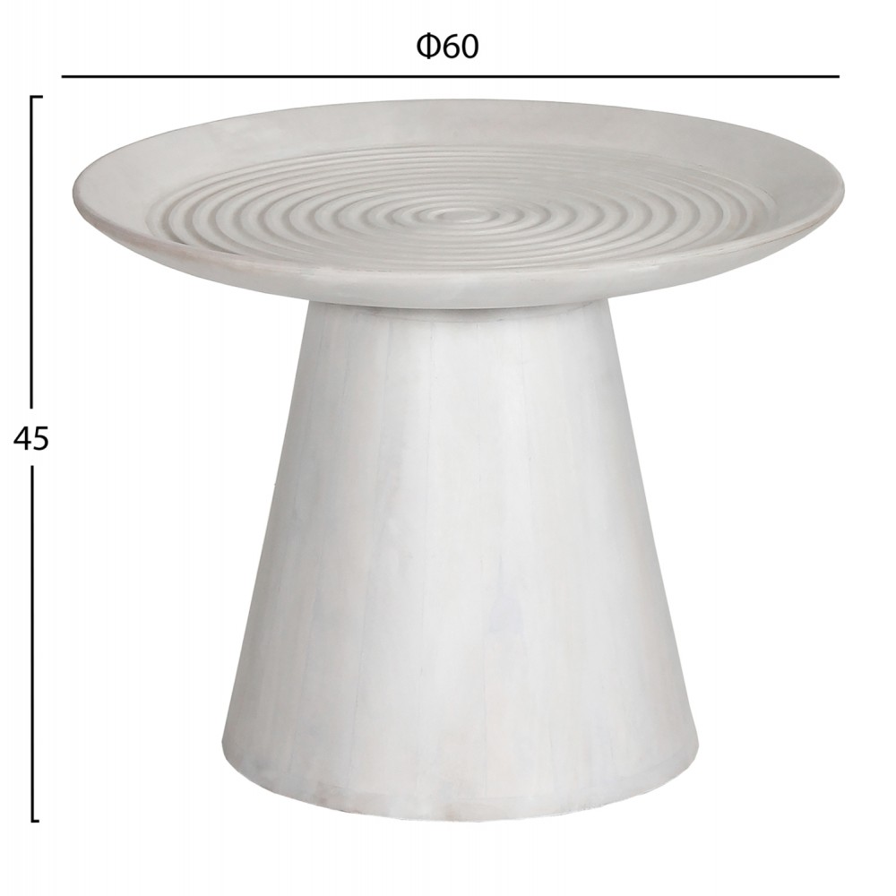 Τραπέζι σαλονιού "ROSS" σε χρώμα λευκό Φ60x45