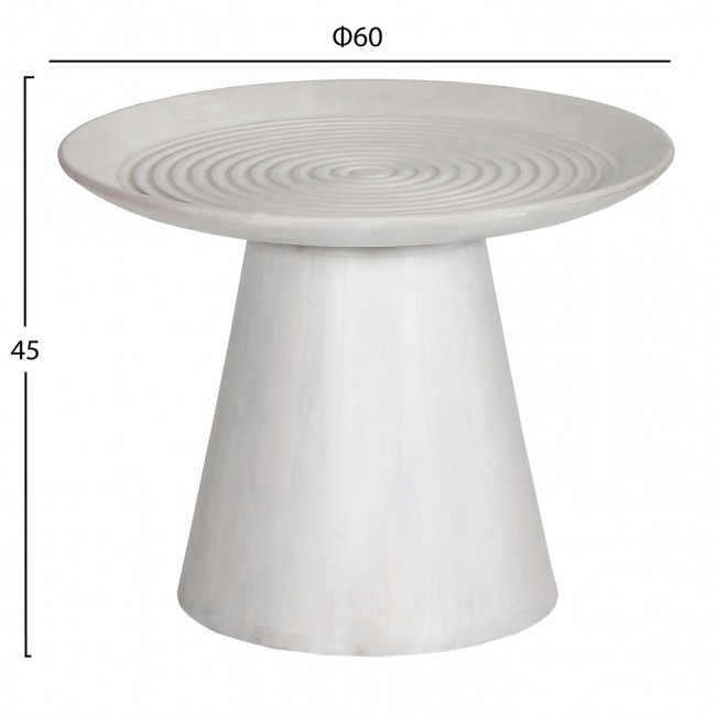 Τραπέζι σαλονιού "ROSS" σε χρώμα λευκό Φ60x45