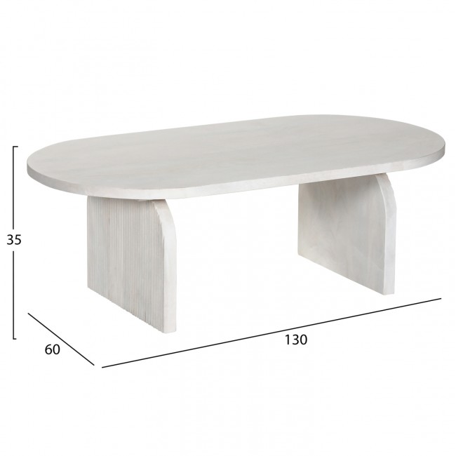 Τραπέζι σαλονιού "HONKY" σε χρώμα λευκό 130x60x35