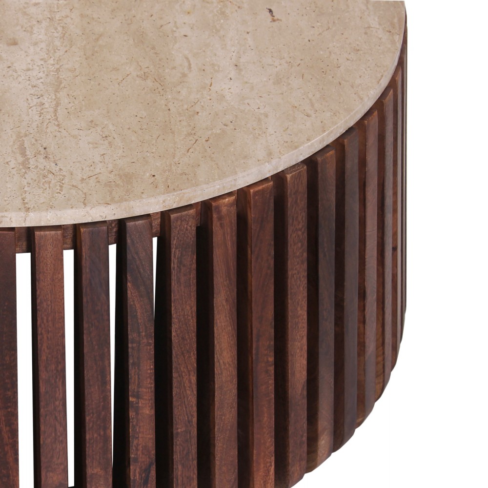 Τραπέζι σαλονιού "KREST" σε χρώμα καφέ Φ90x40