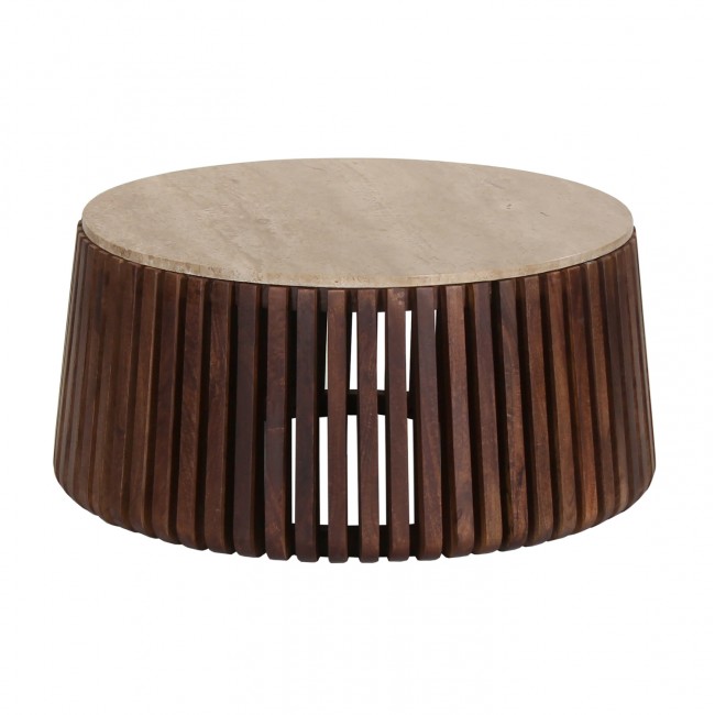 Τραπέζι σαλονιού "KREST" σε χρώμα καφέ Φ90x40