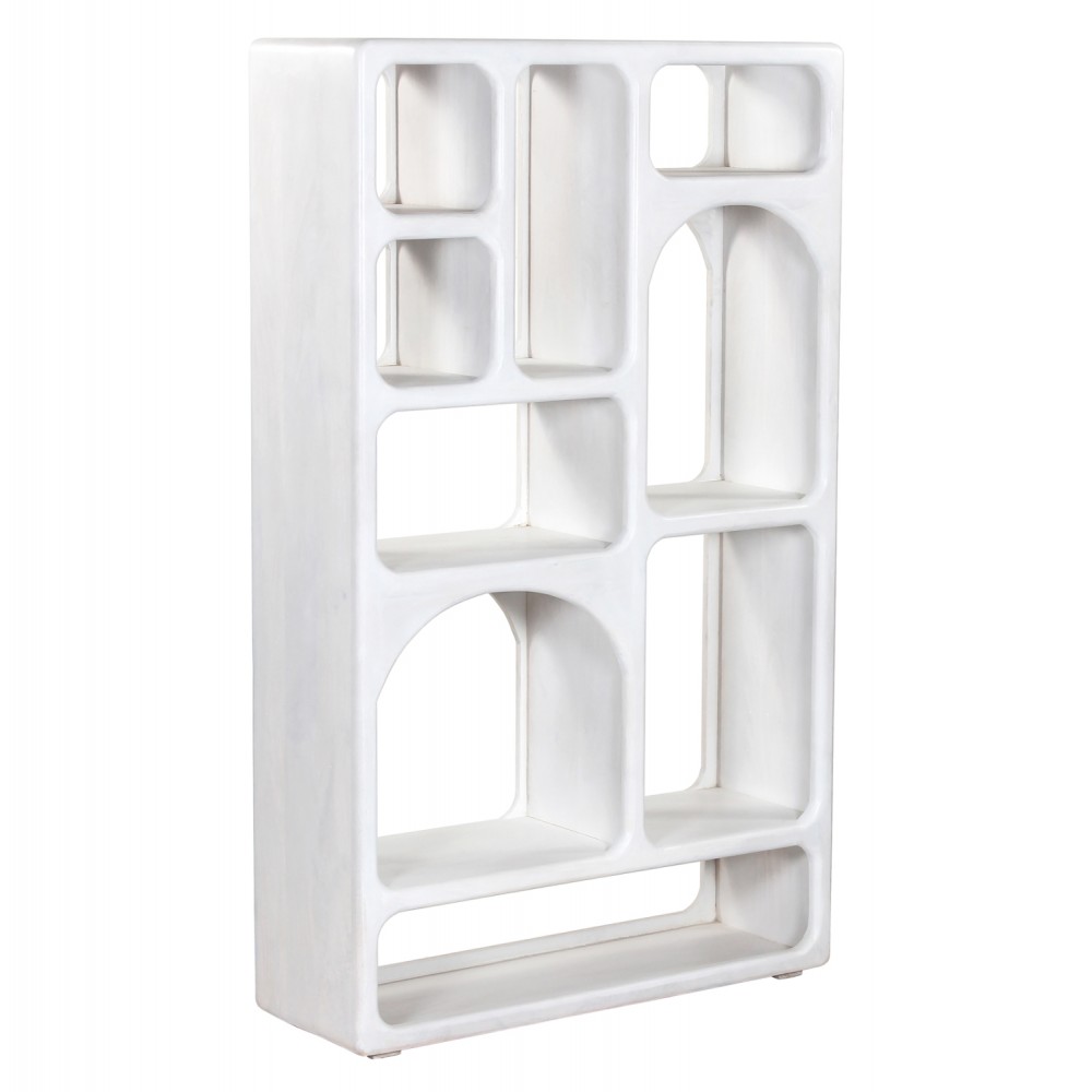 Βιβλιοθήκη ''HANDYR'' από ξύλο σε λευκό χρώμα 100x35x165