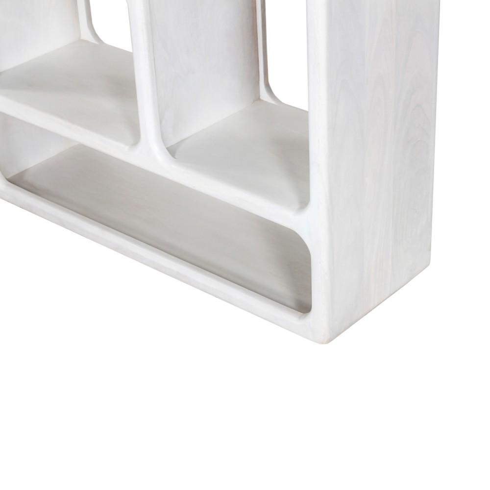 Βιβλιοθήκη ''HANDYR'' από ξύλο σε λευκό χρώμα 100x35x165