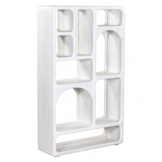 Βιβλιοθήκη ''HANDYR'' από ξύλο σε λευκό χρώμα 100x35x165