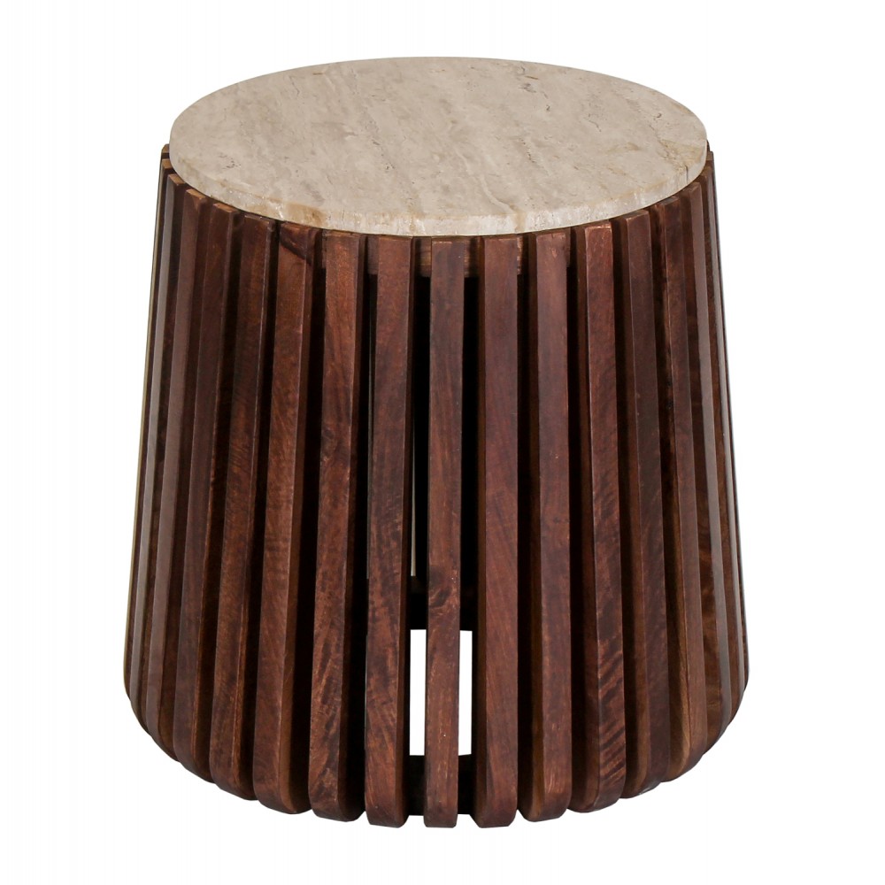 Τραπέζι βοηθητικό "KREST" σε χρώμα καφέ Φ50x50