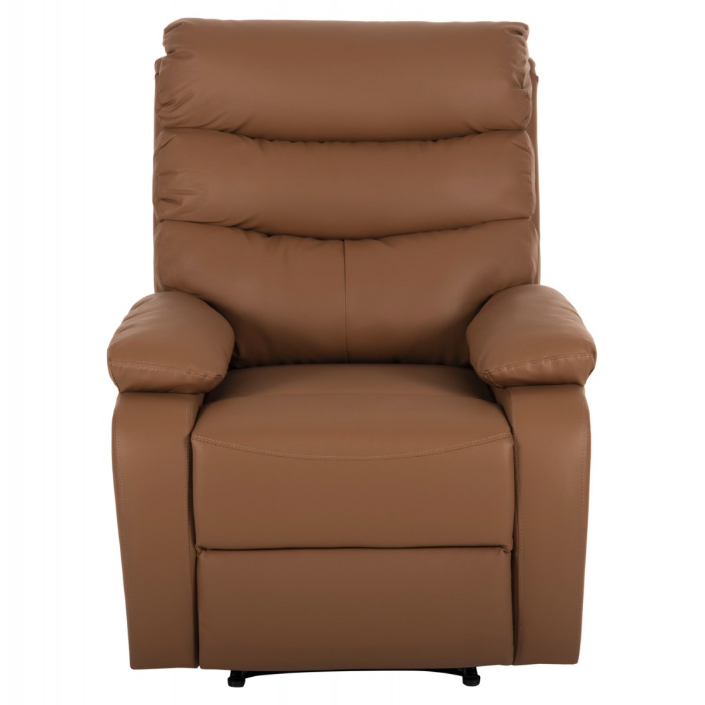 Πολυθρόνα relax "YASUMU" από PU σε χρώμα καφέ 80x93x100