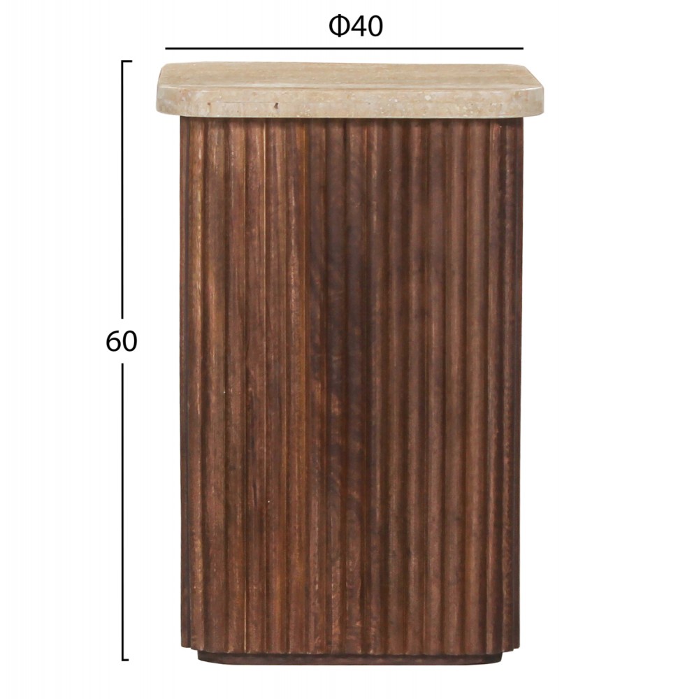 Τραπέζι βοηθητικό "GLADYS" σε χρώμα καφέ 40x40x60