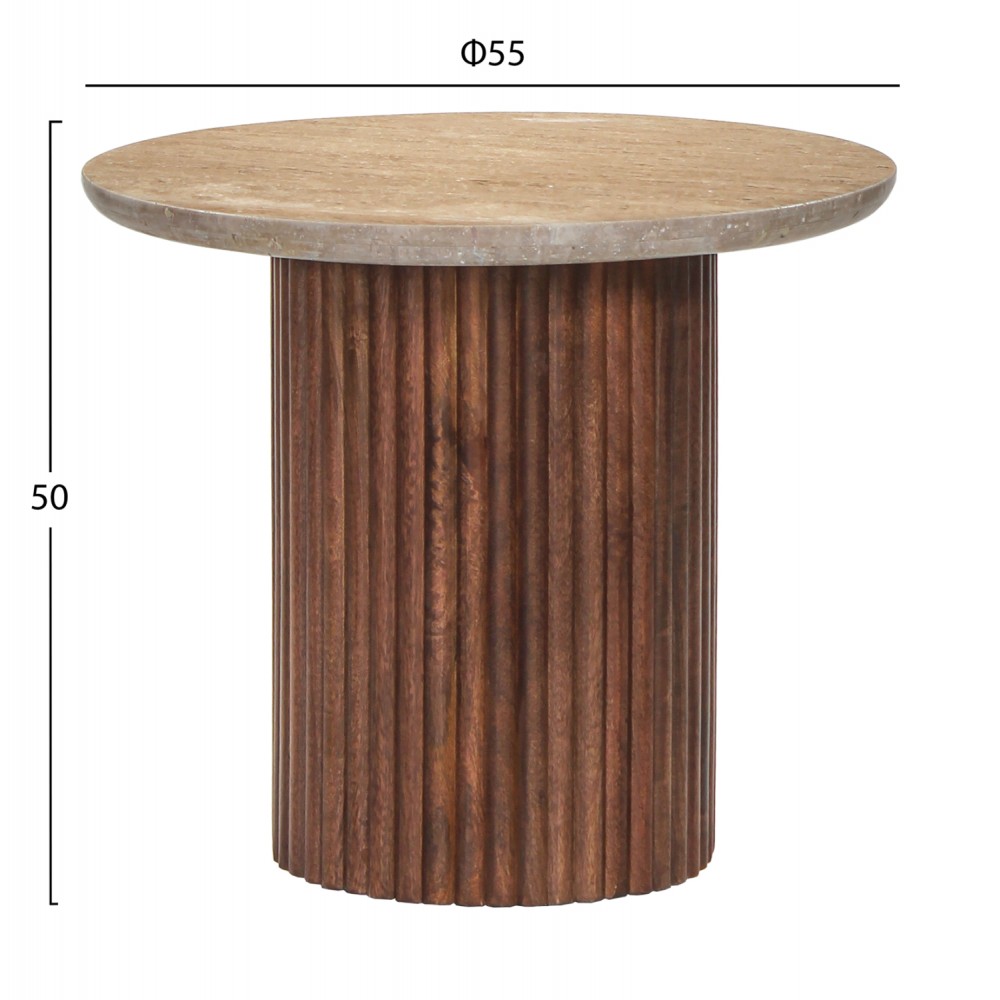 Τραπέζι σαλονιού  "GLADYS" σε χρώμα καφέ Φ55x50