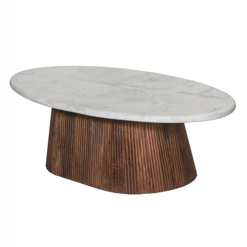 Τραπέζι σαλονιού  "PURGER" σε χρώμα καφέ/λευκό 120x70x38