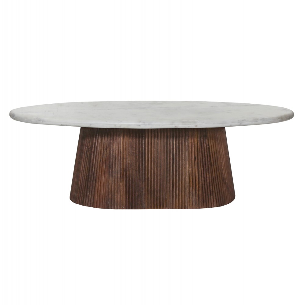 Τραπέζι σαλονιού  "PURGER" σε χρώμα καφέ/λευκό 120x70x38