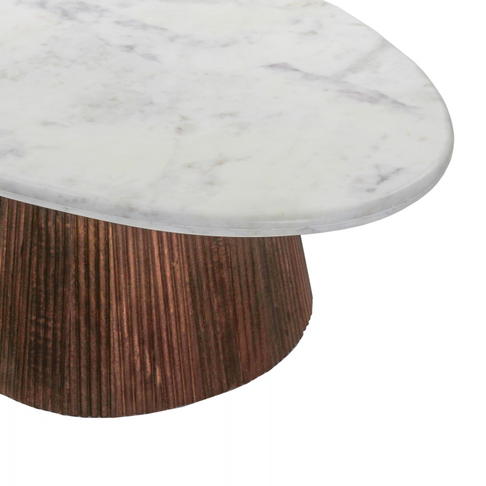 Τραπέζι σαλονιού  "PURGER" σε χρώμα καφέ/λευκό 120x70x38