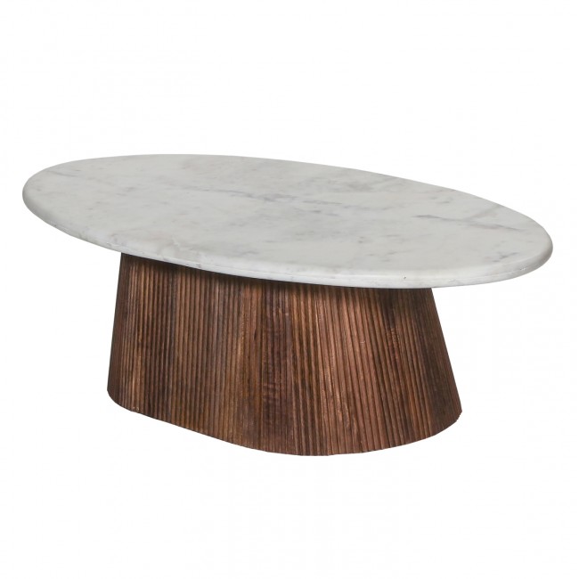 Τραπέζι σαλονιού  "PURGER" σε χρώμα καφέ/λευκό 120x70x38