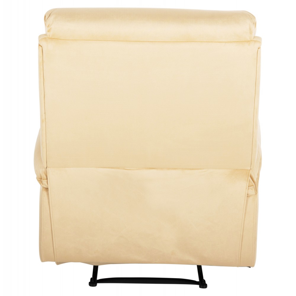 Πολυθρόνα μασαζ "YASUMU" από βελούδο σε χρώμα εκρού 80x93x100