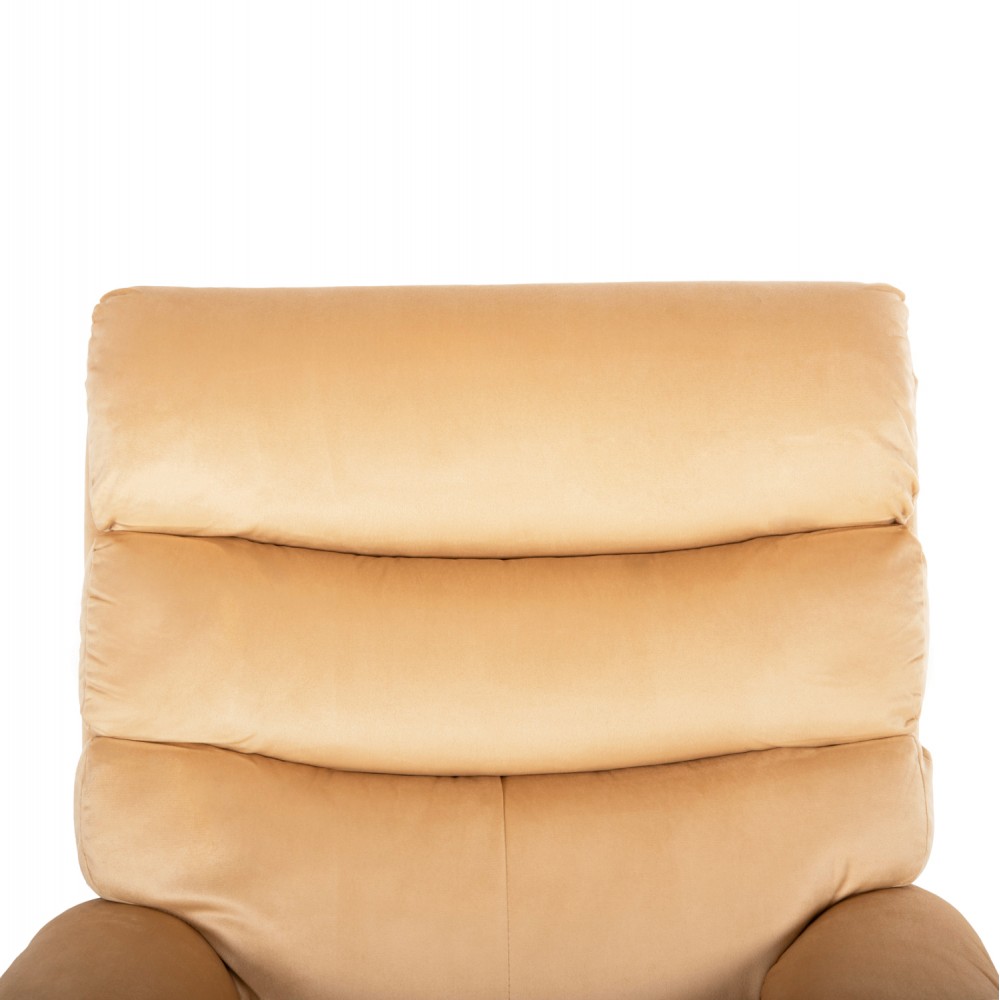 Πολυθρόνα μασαζ "YASUMU" από βελούδο σε χρώμα εκρού 80x93x100