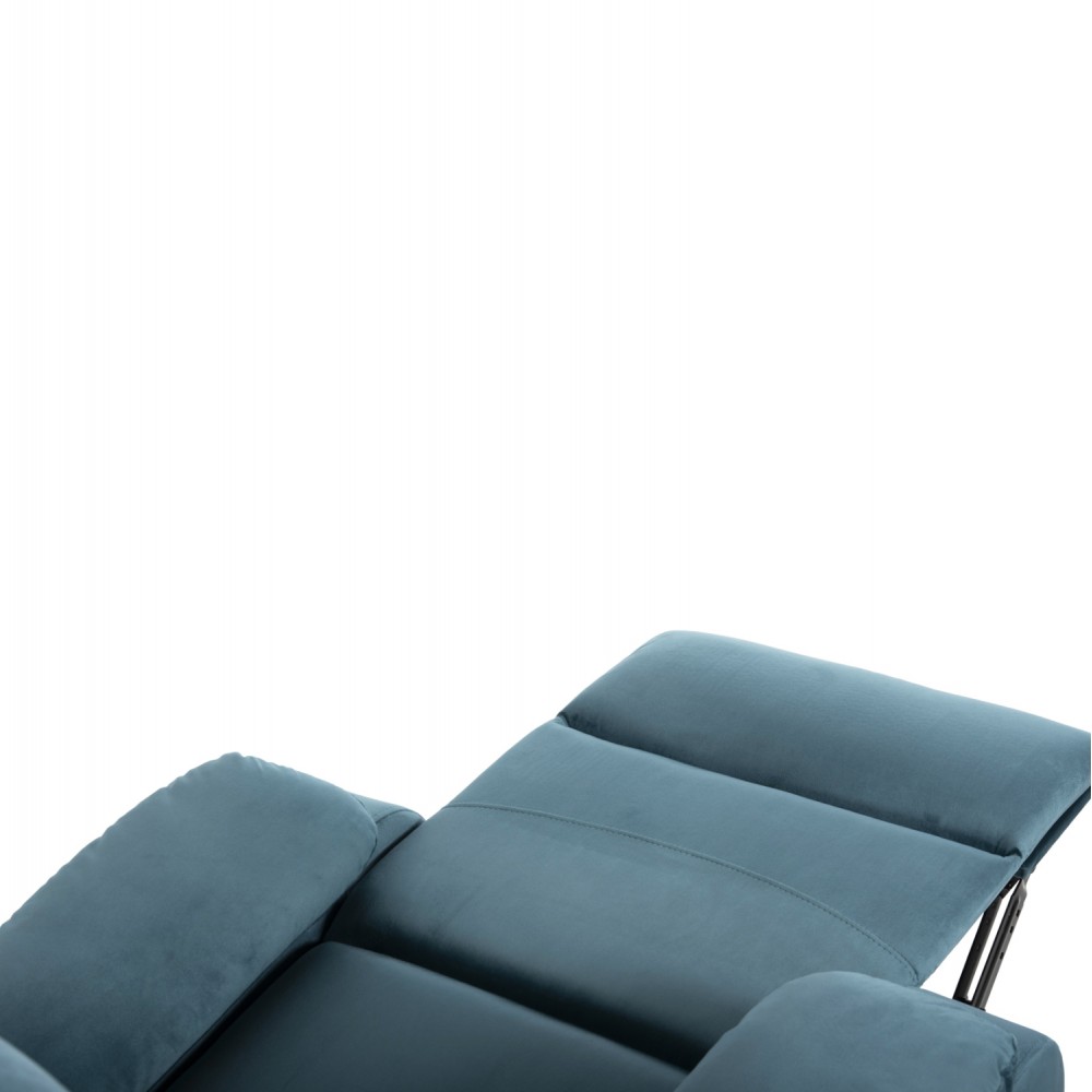 Πολυθρόνα  relax "YASUMU" από βελούδο σε χρώμα πετρόλ 80x93x100