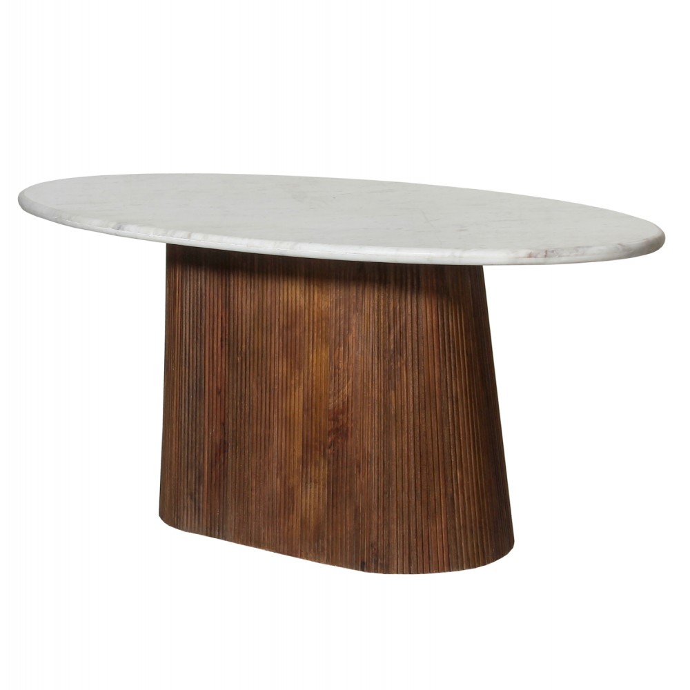 Τραπέζι τραπεζαρίας "PURGER" σε χρώμα καφέ/λευκό 180x90x76