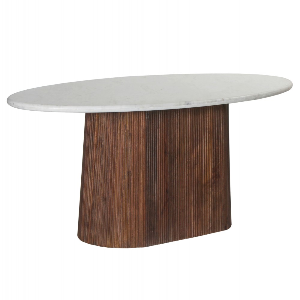 Τραπέζι τραπεζαρίας "PURGER" σε χρώμα καφέ/λευκό 180x90x76