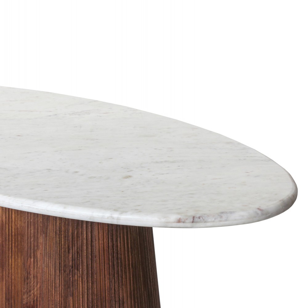 Τραπέζι τραπεζαρίας "PURGER" σε χρώμα καφέ/λευκό 180x90x76