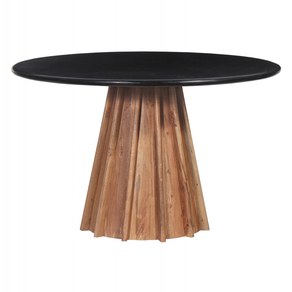 Τραπέζι τραπεζαρίας "DRAXX" σε χρώμα φυσικό/μαύρο Φ120x76