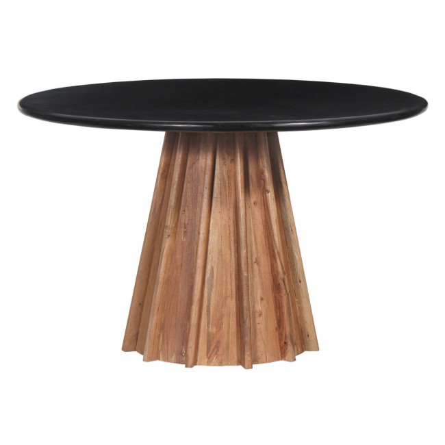 Τραπέζι τραπεζαρίας "DRAXX" σε χρώμα φυσικό/μαύρο Φ120x76