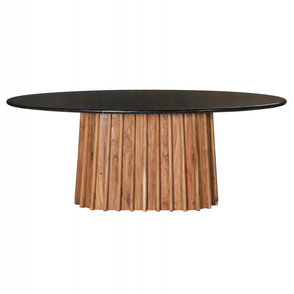 Τραπέζι τραπεζαρίας "DRAXX" σε χρώμα φυσικό/μαύρο 200x100x76