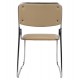 Καρέκλα επισκέπτη "MABEL" από μέταλλο/PU σε χρώμα χρωμίου/μόκα 47x48x78