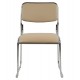 Καρέκλα επισκέπτη "MABEL" από μέταλλο/PU σε χρώμα χρωμίου/μόκα 47x48x78