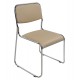 Καρέκλα επισκέπτη "MABEL" από μέταλλο/PU σε χρώμα χρωμίου/μόκα 47x48x78