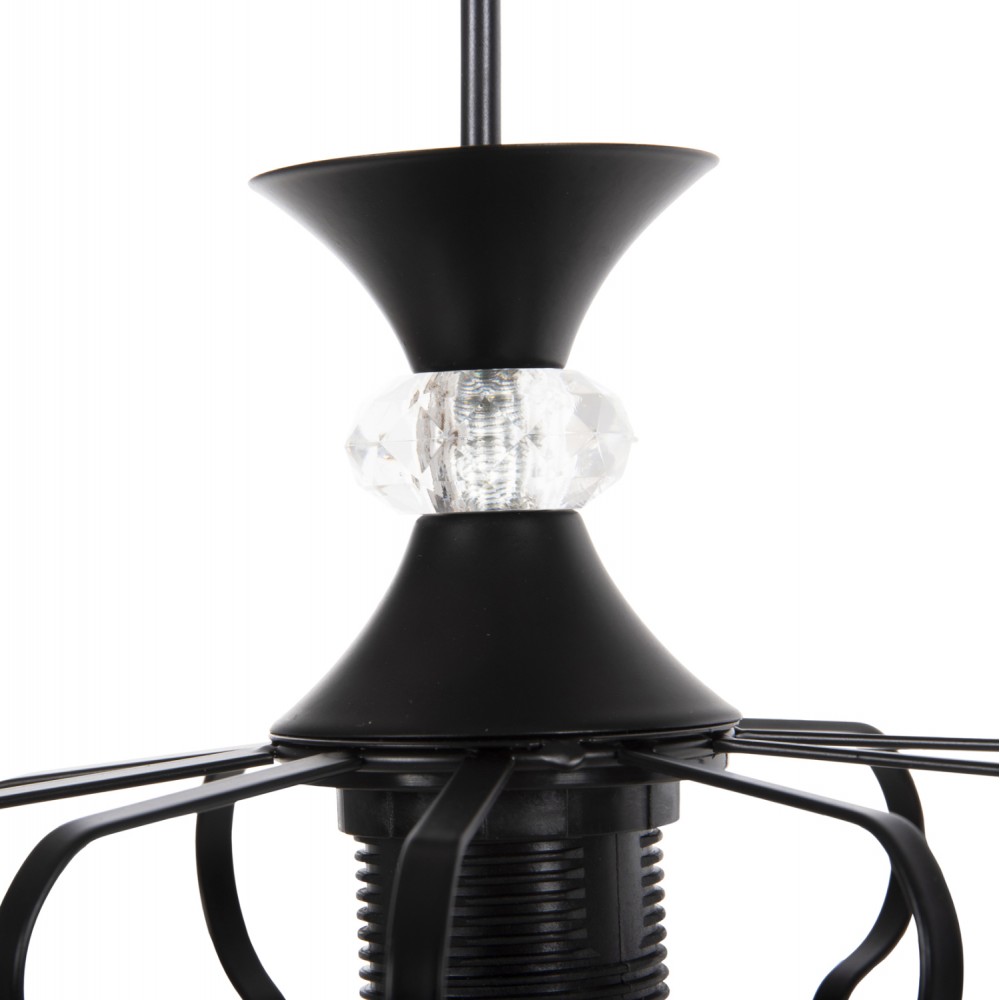 Φωτιστικό οροφής τρίφωτο από μέταλλο σε χρώμα μαύρο Φ34x128