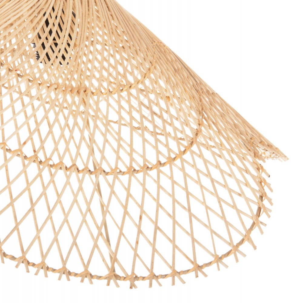 Φωτιστικό οροφής μονόφωτο από σχοινί/ραττάν σε χρώμα φυσικό Φ58,5Χ131