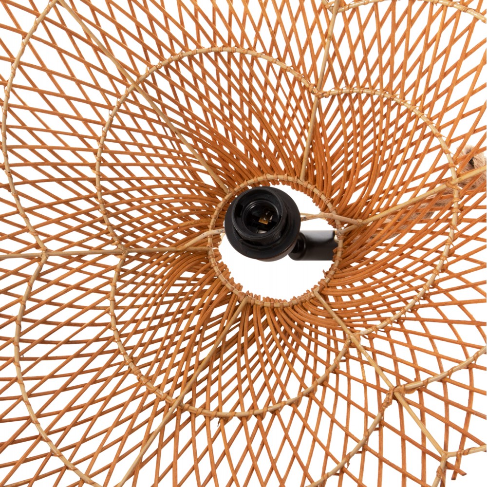 Φωτιστικό οροφής μονόφωτο από σχοινί/ραττάν σε χρώμα φυσικό/μπέζ Φ58,5Χ131