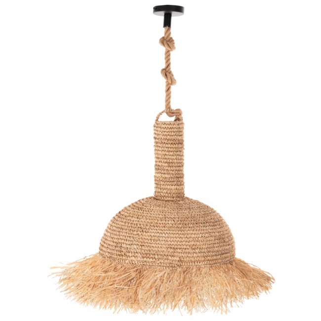 Φωτιστικό οροφής μονόφωτο από σχοινί σε χρώμα φυσικό Φ52,5x160