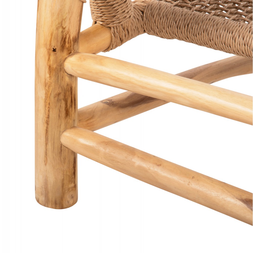 Καναπές εξωτερικού χώρου "LONDER" από ξύλο σε φυσικό χρώμα 120x75x78