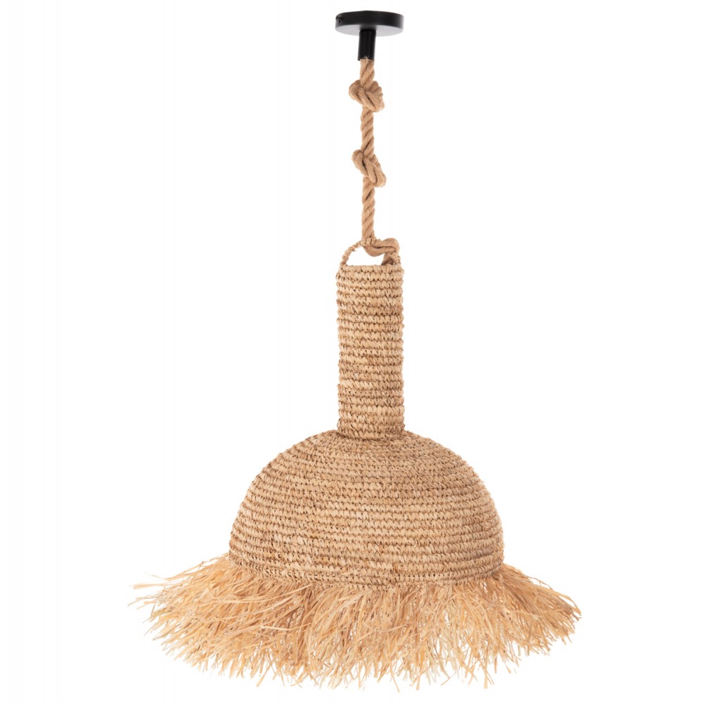 Φωτιστικό οροφής μονόφωτο από σχοινί σε χρώμα φυσικό Φ41,5x150