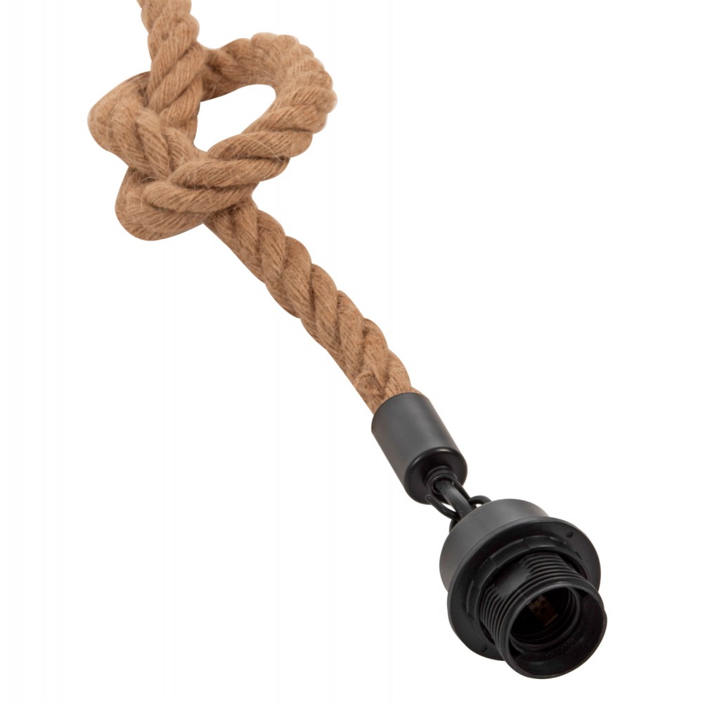 Φωτιστικό οροφής μονόφωτο από σχοινί σε χρώμα φυσικό Φ41,5x150