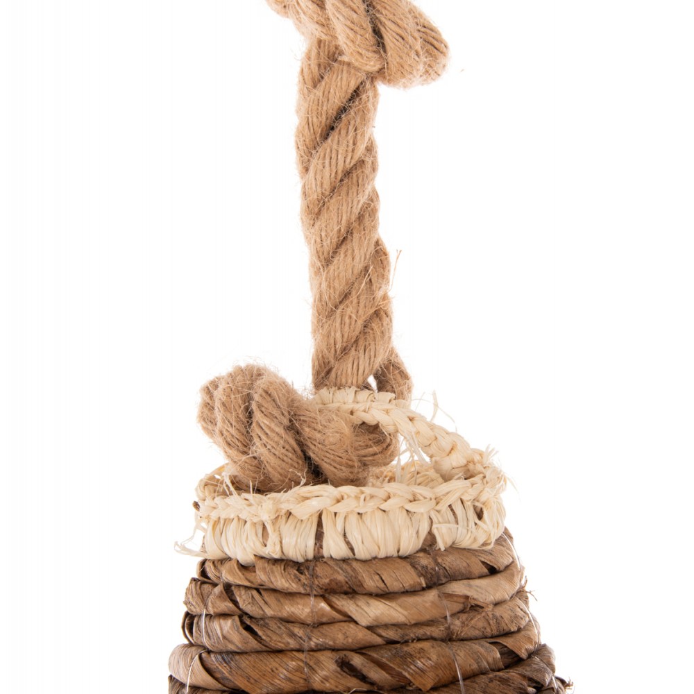 Φωτιστικό οροφής μονόφωτο από σχοινί σε χρώμα φυσικό Φ51x155