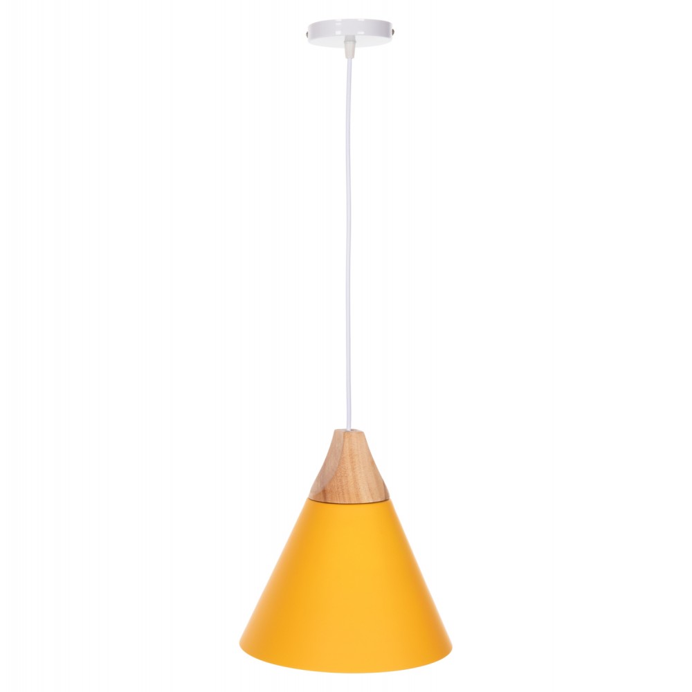Φωτιστικό οροφής μονόφωτο από μέταλλο σε χρώμα κίτρινο Φ21,5x115