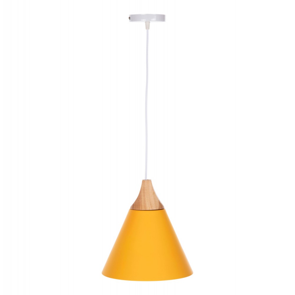 Φωτιστικό οροφής μονόφωτο από μέταλλο σε χρώμα κίτρινο Φ21,5x115