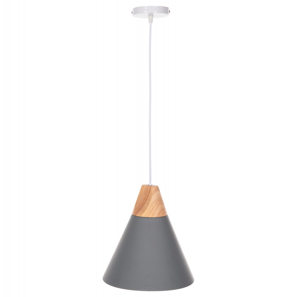 Φωτιστικό οροφής μονόφωτο από μέταλλο σε χρώμα γκρι Φ21,5x115