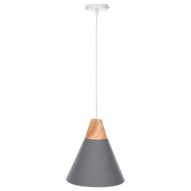 Φωτιστικό οροφής μονόφωτο από μέταλλο σε χρώμα γκρι Φ21,5x115