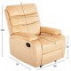 Πολυθρόνα  relax "YASUMU" από βελούδο σε χρώμα εκρού 80x93x100