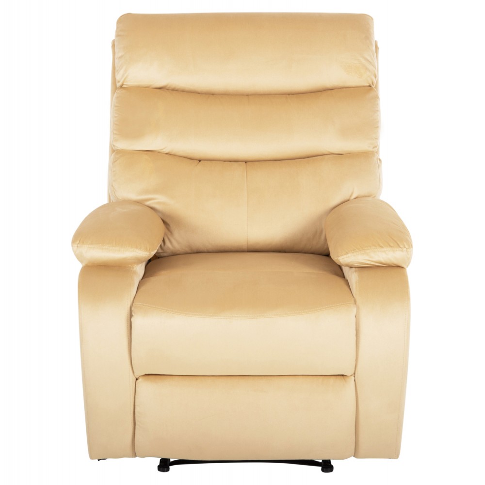 Πολυθρόνα  relax "YASUMU" από βελούδο σε χρώμα εκρού 80x93x100