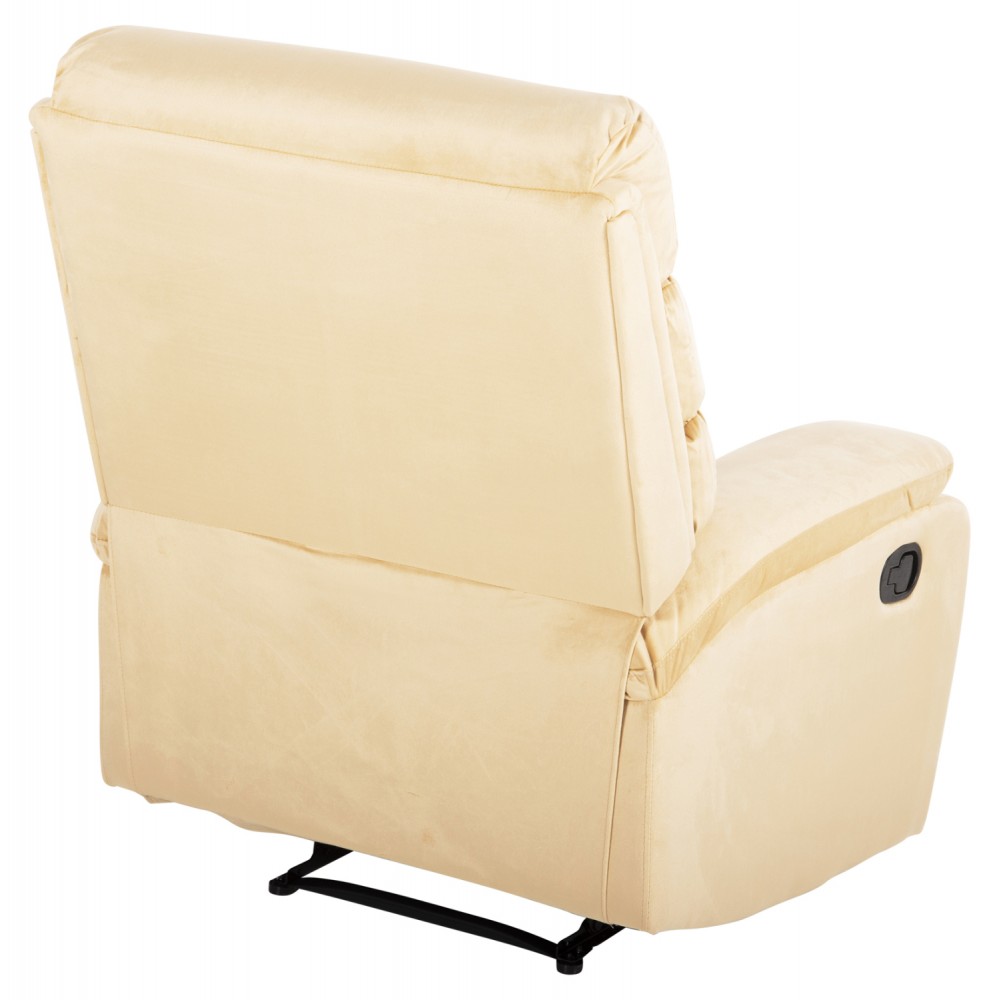 Πολυθρόνα  relax "YASUMU" από βελούδο σε χρώμα εκρού 80x93x100