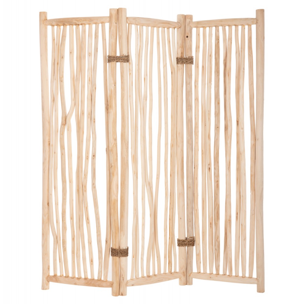 Παραβάν "ZENDOR" από ξύλο σε χρώμα φυσικό 165x180