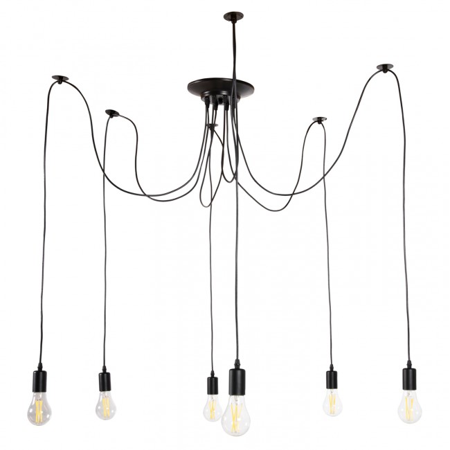 Φωτιστικό οροφής εξάφωτο από μέταλλο σε χρώμα μαύρο Φ100x180