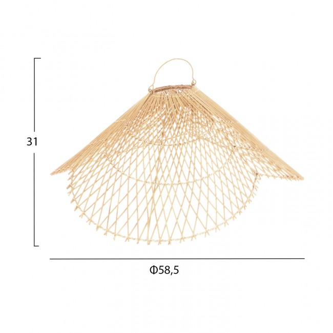 Φωτιστικό οροφής μονόφωτο από ραττάν σε χρώμα φυσικό Φ58,5x31