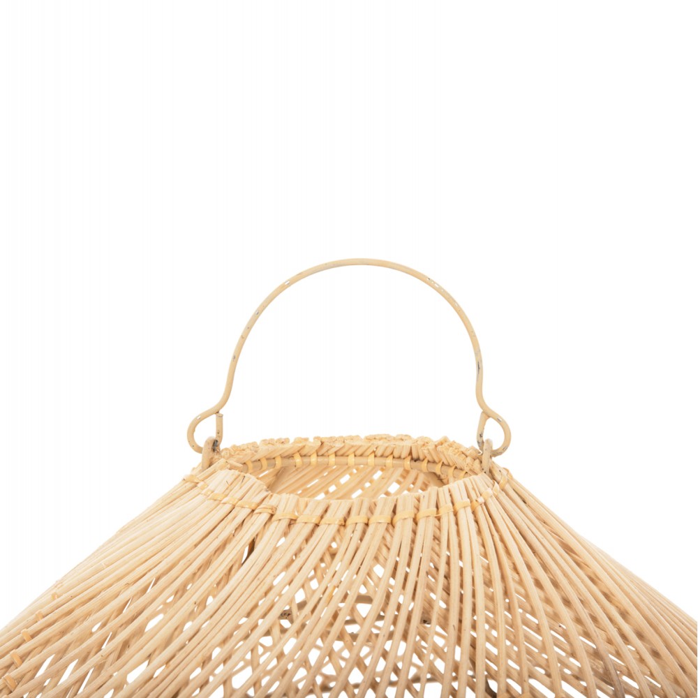 Φωτιστικό οροφής μονόφωτο από ραττάν σε χρώμα φυσικό Φ58,5x31